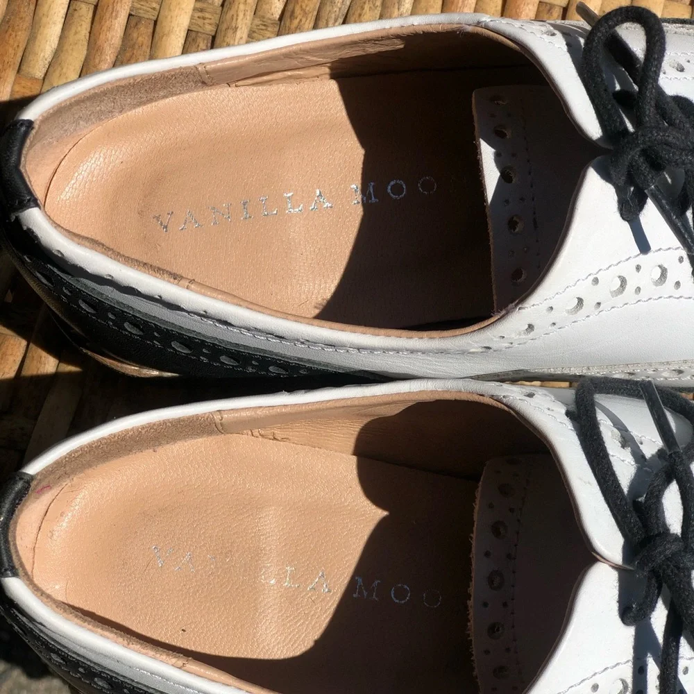 Vanilla Moon Blue and White Lace up Flat - Picture 2 of 3